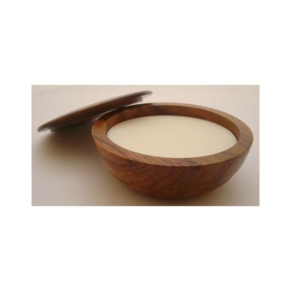 Large Wooden Shaving Bowl, with soap