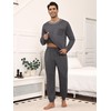 Ekouaer Mens Pyjamas Set Cotton Loungewear Drawstring Sleepwear Set with