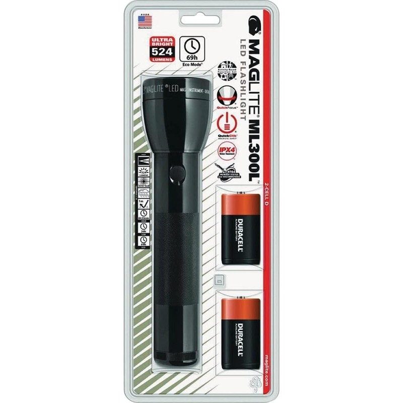 Maglite 524 lumens Black LED Flashlight D Battery