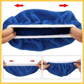 REPAIROCK 8pcs 9-10" Navy Blue Microfiber Car Polishing Waxing Bonnet Buffing Pad Cover Auto Replacement Parts