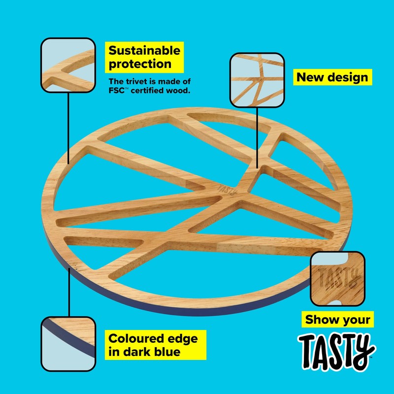 Tasty 678726 Wooden Coaster Round Design Coaster, Wood, 20 x