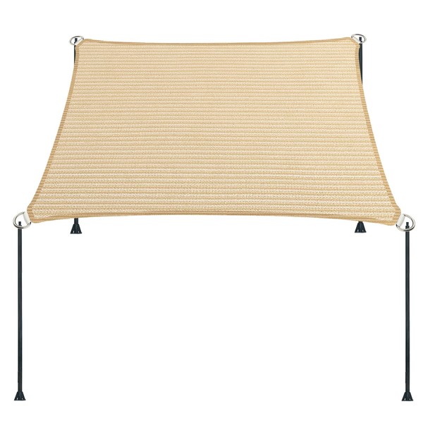 ENOCHZANG 4' x 12' Beige Straight Edge Sun Shade Sail,