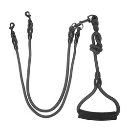 Wallfire Dog Training Lead, Heavy Duty Robust Nylon Pet Walking Coupler Lead Braided Rope Dog Lead for Large, Medium and Small Dogs (Color : Black, Size : 2 Way)