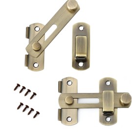 Pack of 2 Stainless Steel Flip Latch Gate Locks, Stainless Steel Door Latch with Screws, Security Door Lock for Door, Window, Furniture, Bathroom, Sliding Door Lock