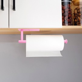 Gewtur Pink Paper Towel Holder, Self Adhesive Paper Towels Roll Holders Under Cabinet, Stainless Steel Wall Mount Towel Paper Holder for Kitchen, Bathroom