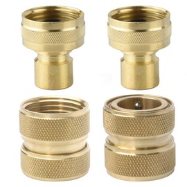 PLG Garden Hose Quick Connect, Genuine Brass Female-Female Quick Disconnect Water Hose Fittings, 2 Set