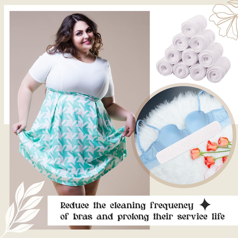 SATINIOR Pack of 10 Cotton Bra Inserts Women's Rectangular 3-Layer