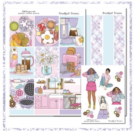 Life Planner Sticker Kit, Breakfast Dreams, over 150 stickers on premium matte