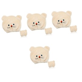NOLITOY 4pcs Comfortable Hair Towel Wrap for Women Girls Bath Towels Cartoon Design