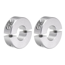 Kozelo 2pcs Double Split Shaft Collars [13mm ID x 30mm OD x 10mm W] CNC Machine Tool Clamp Shaft Collar for Timing Pulley Retention 6061 Aluminum Alloy Silver Tone
