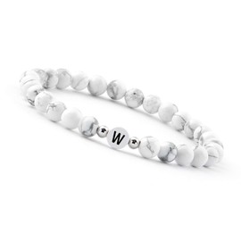 GD GOOD.designs White pearl bracelet (initial bracelet) bracelet for couples with letter (best friend bracelets)
