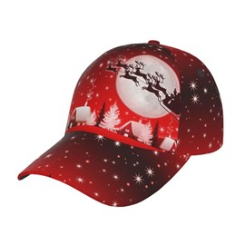 Funny Christmas Baseball Cap Adjustable Hat Xmas Snowflake Red Plaid Sun Cap for Men Women