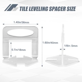 Storystore Tile Leveling Clips Tiles Leveler Spacers - Lippage Free Tile and Stone Installation for PRO and DIY -Leveling Spacer System (1/8 Inch 2000 Spacers)