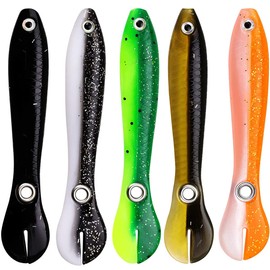 5Pcs Fishing Lures Set 3D Fishing Bait Simulation Loach Soft Lures Deep Diving Swimming Bait 3.9 inch PVC Fishing Lures for Bass Walleye Barracuda Trout, Freshwater Saltwater Shallow