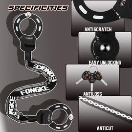 Electric Scooter Locks Anti Theft, Scooter Lock with Key, Bike Locks Heavy Duty, Security Chain for E Scooter Segway Ninebot, Xiaomi, NIU and Other Electric Scooters…