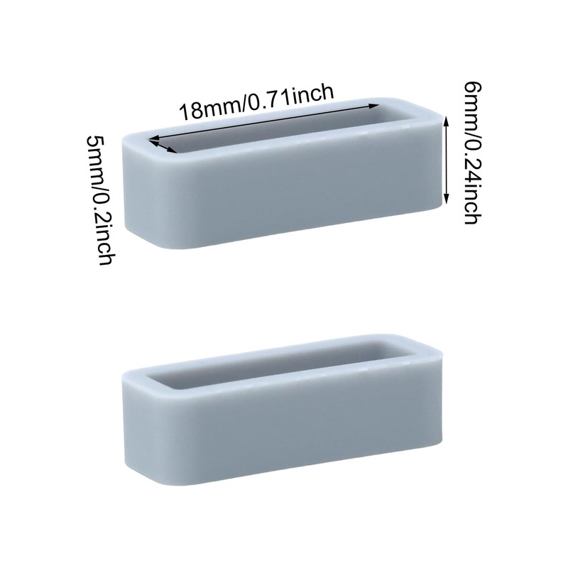 Honbay 4PCS 18mm Rubber Replacement Watch Band Loops Silicone Watch