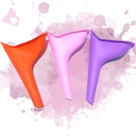 Orinal Urinal Femenino Portátil Silicona Reutilizable Embudo para Orinar Camping, Dispositivo Orinal Mujer Embudo De Silicona para Mujeres Orinar De Pie Reutilizable Femenino Accesorios de Camping Senderismo, (ROSA)