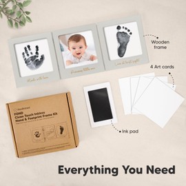KeaBabies Baby Handprint and Footprint Kit for Newborn Boys & Girls and Baby Handprint Footprint Ornament Keepsake Kit - Inkless Hand and Footprint Keepsake Frame - Newborn Imprint Ornament Kit