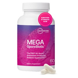 Microbiome Labs Spore Based Probiotic Gummies for Women, Men & Children - MegaSporeBiotic Gummies - 4 Bacillus Probiotics for Digestive Health & Microbiome Support - Berry Flavor (60 Gummies)