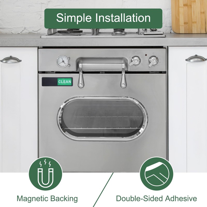 sourcing map Dishwasher Magnet Clean Dirty Sign Oval Magnetic Dishwasher