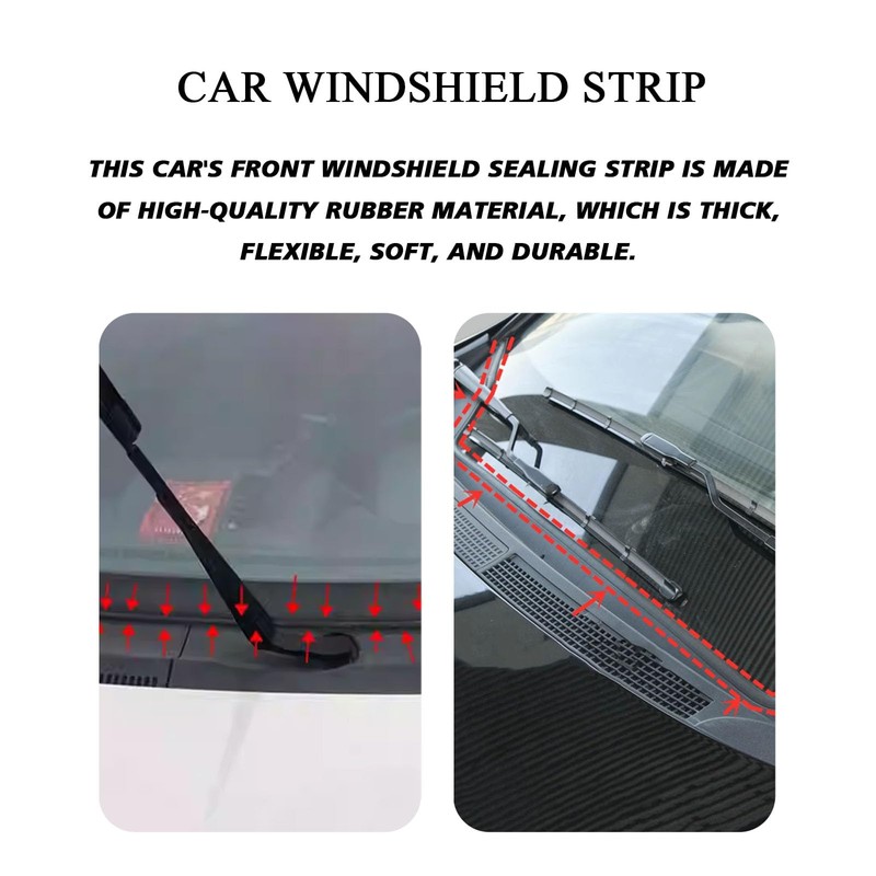 PVOTAWP 1.7M/ 5.6Ft Windshield Cowl Rubber Seal Strip, H-Shape Black