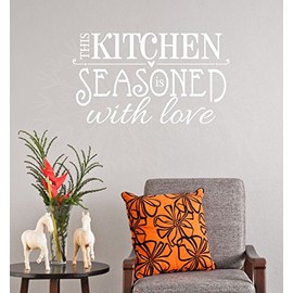 Wall Décor Plus More WDPM1197 This Kitchen is Seasoned with Love Wall Vinyl Sticker Decal, White