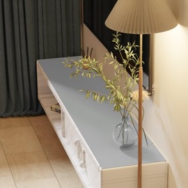 Zinkooat Leather Dresser Cover,1.8mm Thick,17x60 Inch,Dresser Protector Top,Dresser Top Protector,Dresser Cover Top,Dresser Top Cover,Dresser Cover Top for Bedroom.(Gray+Gray,17x60)