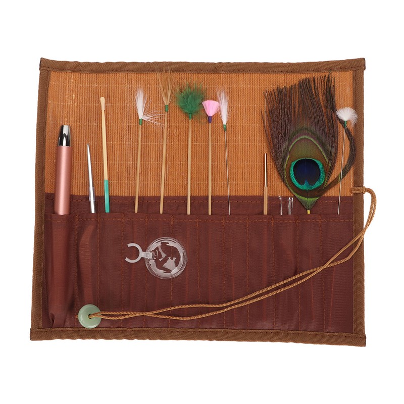 Earwax Remover Massage Set 8 Feather Stick Relieve Fatigue Professional