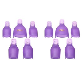 10Pcs Purple Useful Toenail Clips Nail Art Caps Soak Off UV Gel Clamp Remover Beauty Tool Sleek Nail Remover Clips With Anti-Slip Design Nail Polish Removers