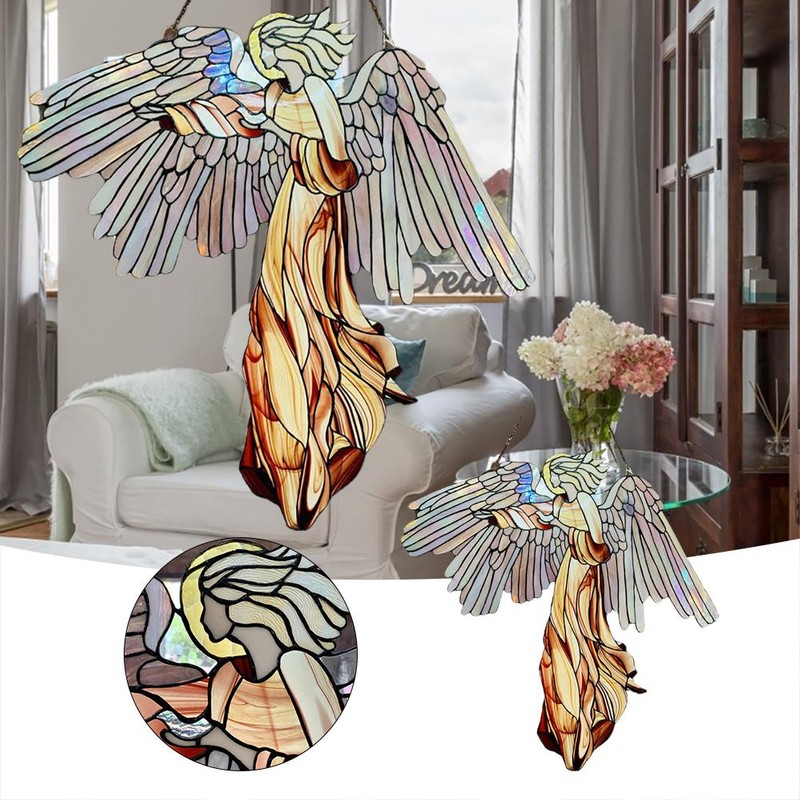 Angel Ornament Window Panel Hanging Angel Suncatcher Home Decoration