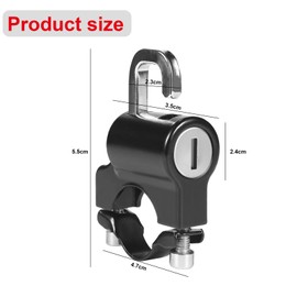 GisWell Motorcycle Helmet Lock, Motorcycle Helmet Lock, Motorcycle Helmet Lock with Key, for 22-24 mm Handlebar Hose, for Electric Vehicles, Tricycles and Bicycles (Black)