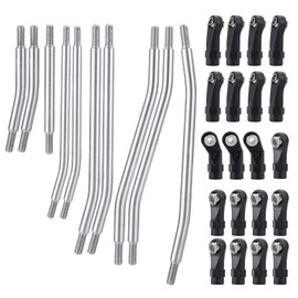MORLORDY 10PCS RC Stainless Steel Steering and Suspension Ball Rod Linkage Set 313mm Wheelbase for TRX4 1/10 RC Crawler Car Accessories Upgrades