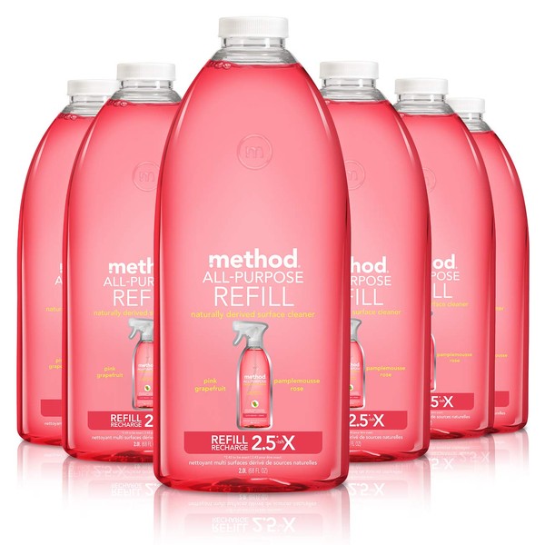 Method All Purpose Cleaner Refill, Pink Grapefruit, 68 Fl Oz (Pack of 6)