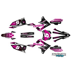 Kalair GFX Graphics Kit for Suzuki RMZ250 (2019-2021) Turbo Series Pink 9 Mil-Dirt Pit Bike Motorcycle Stickers,Dirtbike Racing Decal Automotive Motocross Accessories no Plastics
