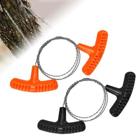 VCRANONR Pack of 2 Rope Saw, 76 cm Steel Wire Saw, Hand Chain Saw for Wood and Plastic, Portable Pocket Saw, Tree Cutting Wire, Wire Saw, Stainless Steel, Camping Saw for Outdoor Gardening, Hiking