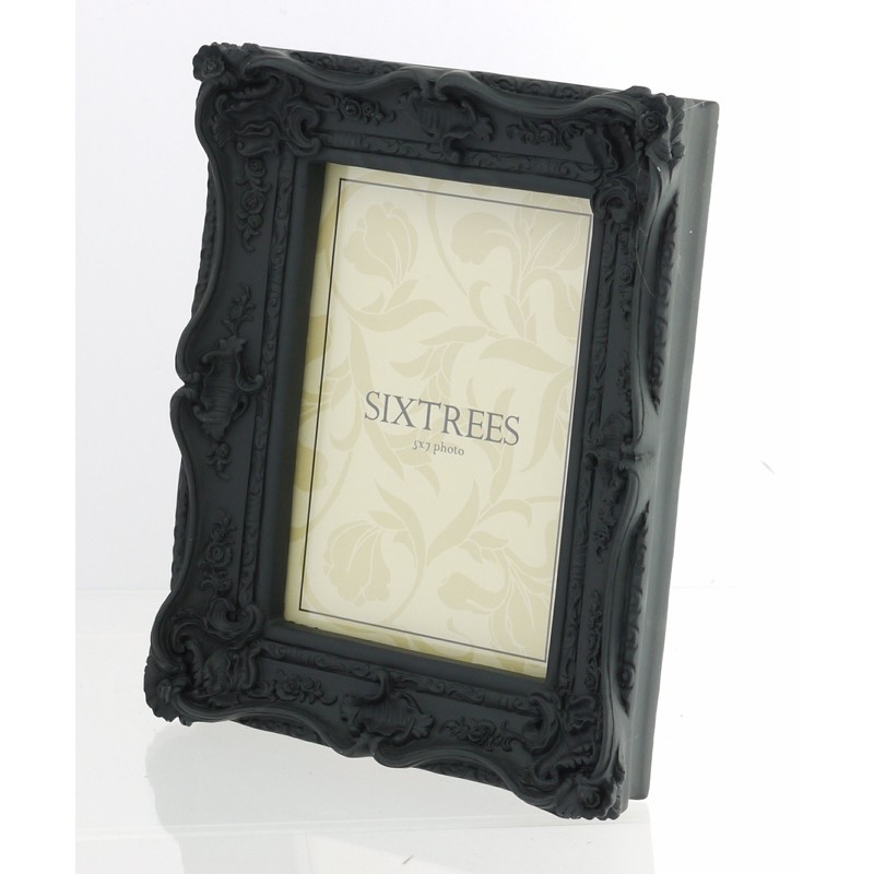Shabby Chic Ornate Chelsea Swept Photoframe - Matt Black 5"