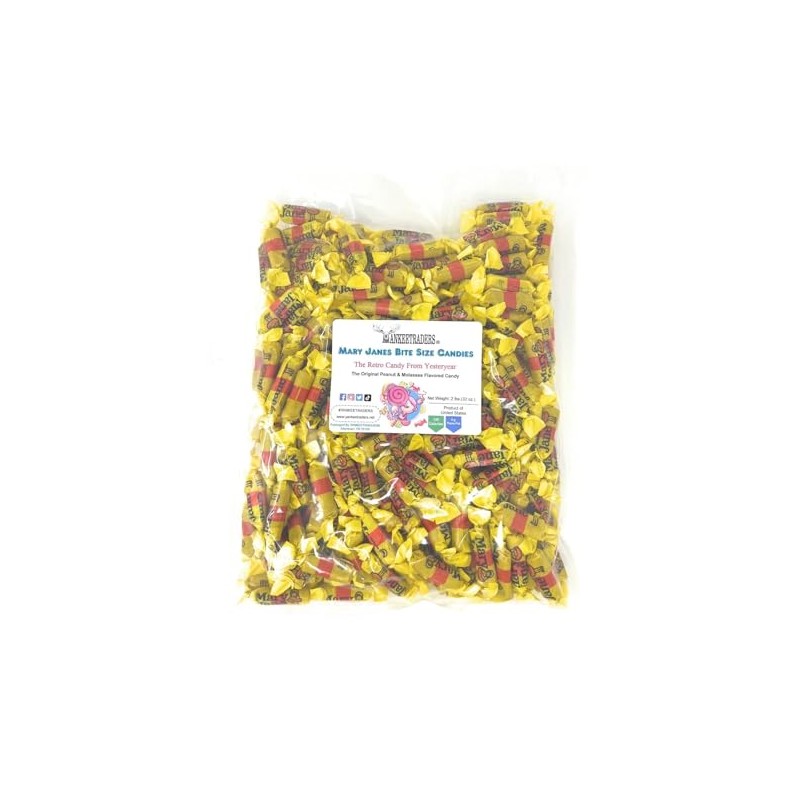 YANKEETRADERS Classic Peanut & Molasses Bite sized Candy, Mary Janes,