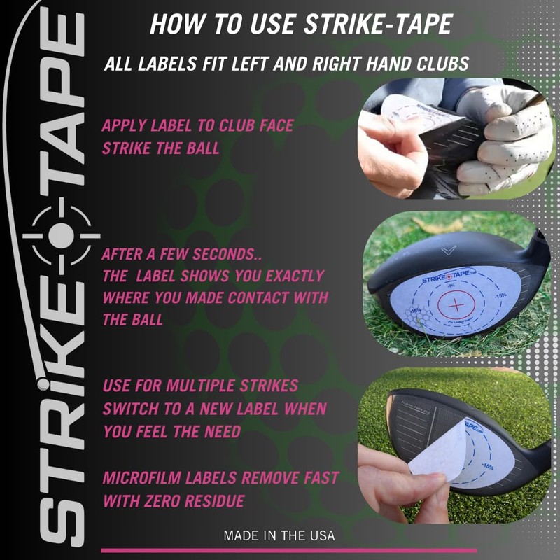 STRIKEPRO Strike-Tape Golf Club Impact Labels. Universal Club face Stickers,