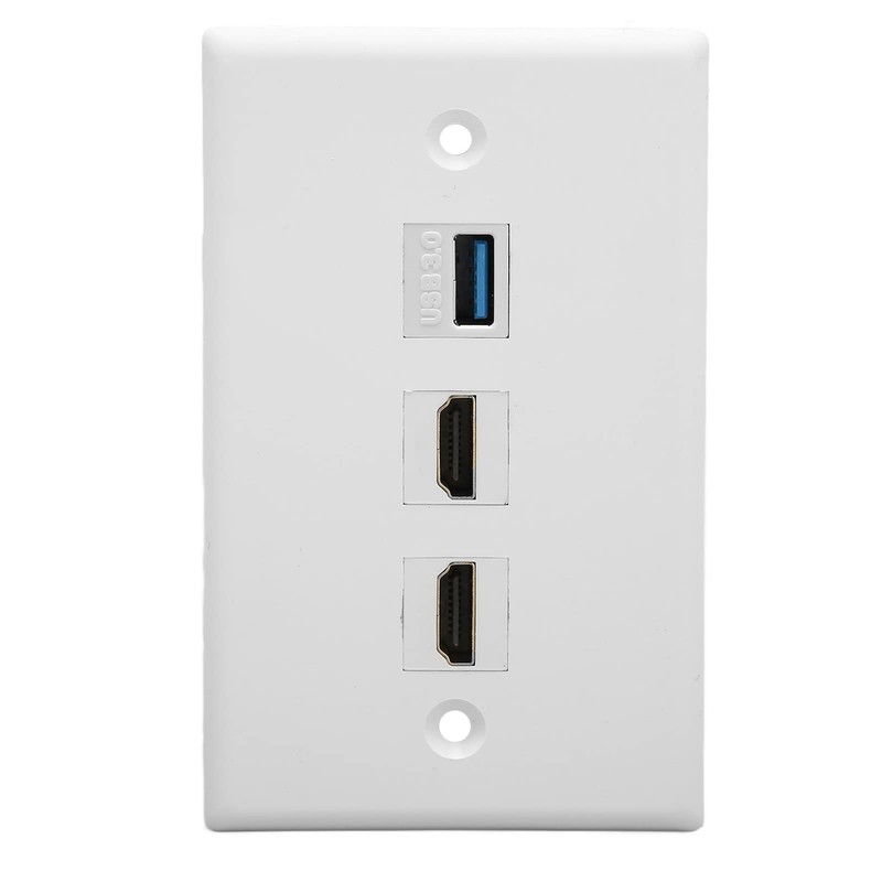 HD Multimedia Interface Ethernet USB Wall Plate 3 Port with