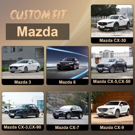 Joy Forserve Front Car Seat Covers for Mazda,Leather Waterproof Seat Protector Custom Fit Mazda 3 6 CX-5 CX-9 CX-7 CX-30 CX-50 CX-90 CX-3,Not Full Coverage,2 Pack,Gray