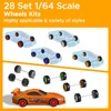 28 Set 1/64 Wheels and Tires Kit, 1:64 Scale Model
