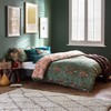 furn. Luna Wood Duvet Cover Set, Fern Green, Single