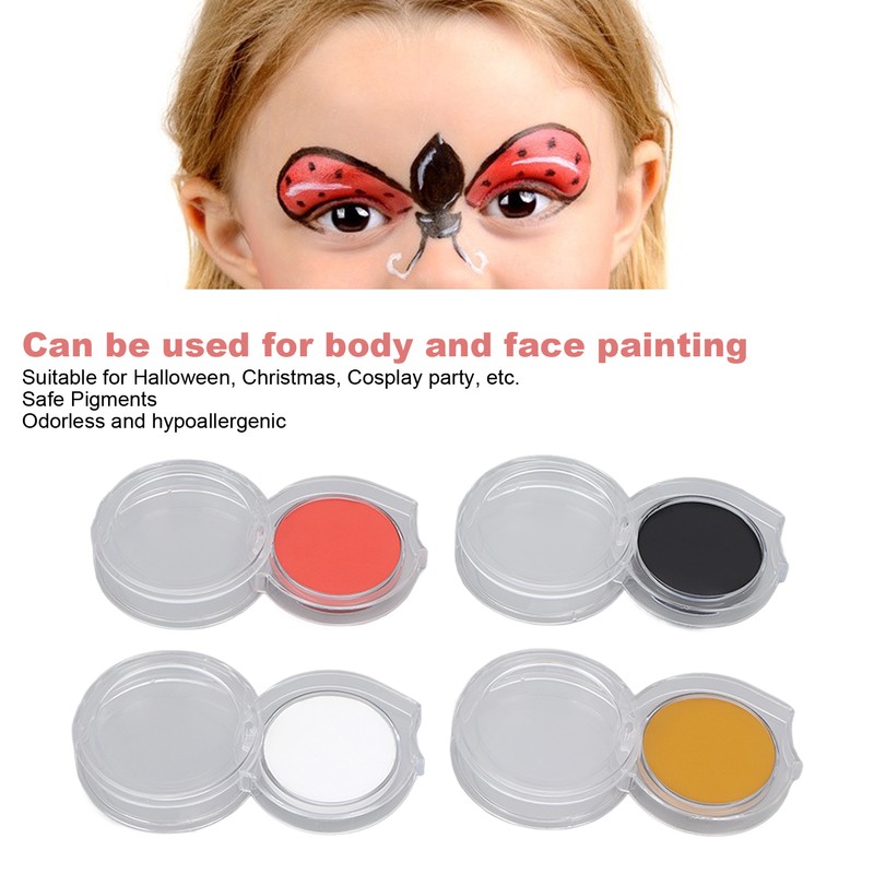 Face Body Paint 4 Colors Hypoallergenic Makeup Face Painting Palette