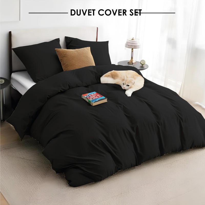 REHAN & CO Double Duvet Cover Sets – 3Pcs Bedding