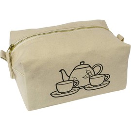 'Tea Set' Canvas Wash Bag/Makeup Case (CS00037050)