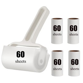 Rgqphantom,Lint Roller,5 Refills 300 Sheets,Pet Hair Remover Kit,1 Handle with 5 Extra Sticky Lint Roller for Carpet,Car Seats,Clothes,Dust,Cats,Dogs (White)