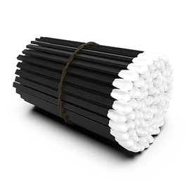 ZIKANI Rustic Charm Fancy Matches: 100 4-Inch WhiteTip Matches + Striker | Kiln-Dried Wooden Artisan Matchsticks for Decorative Cloche Jars, Fireplaces & BBQ (Black with White Tip)