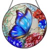 Stained Glass Window Hanging,Large Butterfly Suncatcher,12 inch Stained Glass Suncatcher,Butterfly