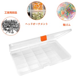 Parts, Storage Box, Divided Case, Parts Case, Plastic Parts, Transparent Parts Organizer, 8.1 x 4.9 x 0.6 inches (20.8 x 12.5 x 1.6 cm), 2 Pieces, 13 Grids, Ideal for Storing Small Items, Parts, and