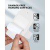MCOMCE Plastic Broom Holder Wall Mount, White, 4 Count